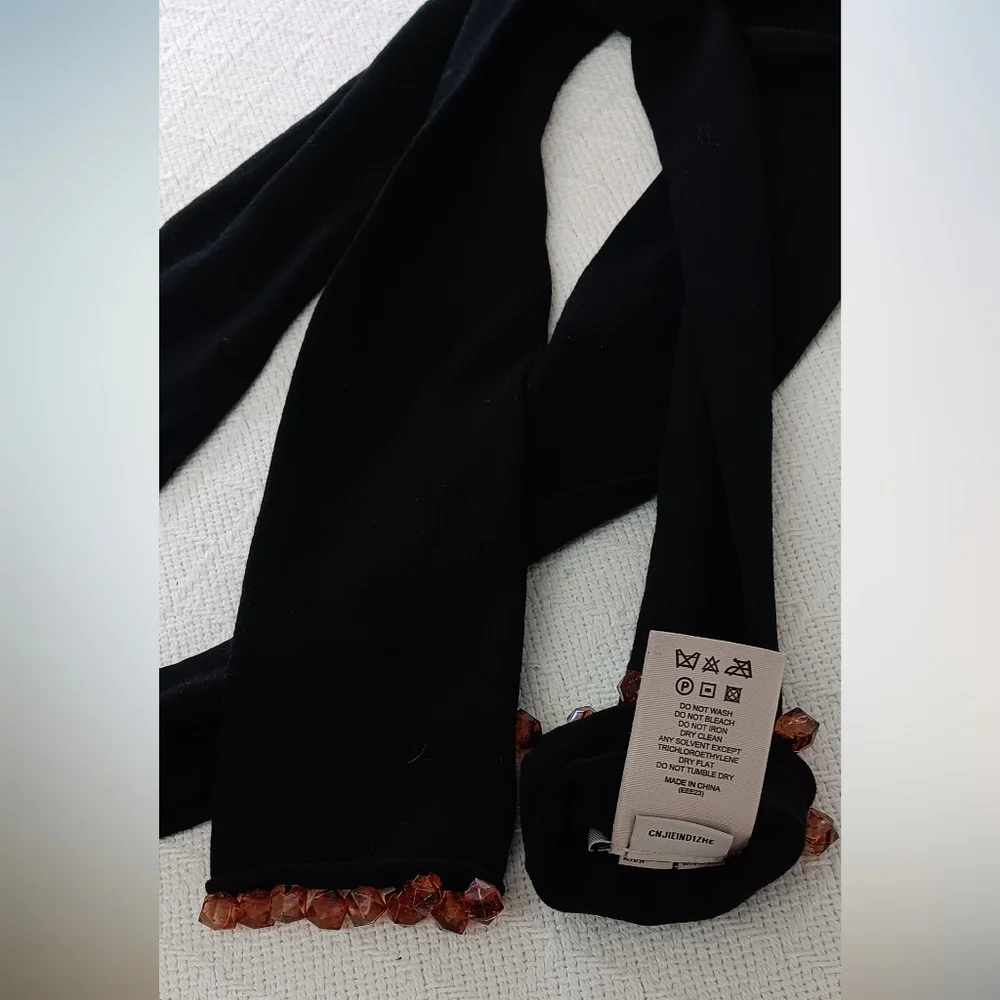 Burberry London Women's Scarf Beaded Black OS